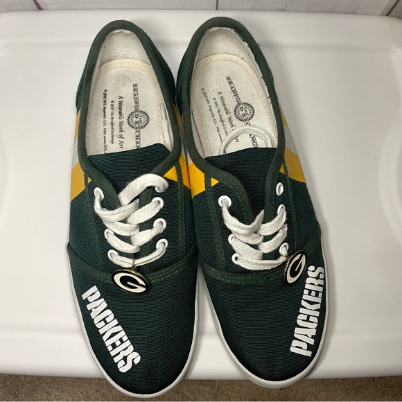 Green Bay Packers Shoes Bradford Exchange Womens Size 8 NFL Licensed Sneakers - Picture 7 of 12
